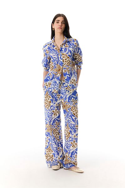Mudo Printed Straight Fit Elastic Waist Pants