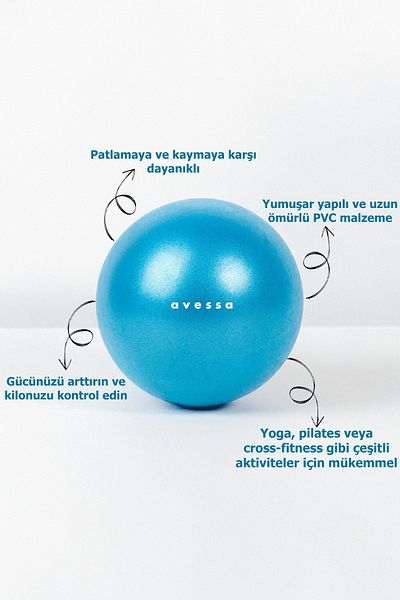 Verahed Blue Mini Pilates Ball 25cm Avessa Atex Cardio Exerciser for Aerobics and Gymnastics