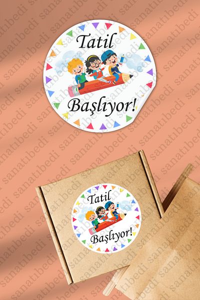 sanatıbedi 50 Pieces of Holiday Starts Sticker - School Report Card Teacher Gift Packaging Label 3X3Cm