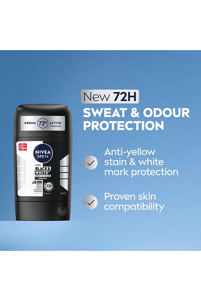 NIVEA NIVEA MEN Black & White Invisible Original, Antiperspirant for Men, Stick 50ml