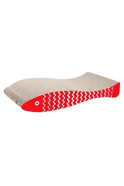 Glipet Red Fish Shaped Cardboard Cat Scratching 45X21X8 cm
