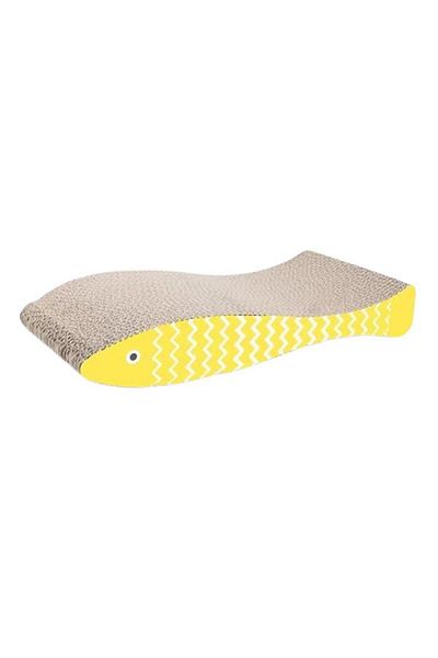 Glipet Yellow Fish Shaped Cardboard Cat Scratching 45X21X8 cm