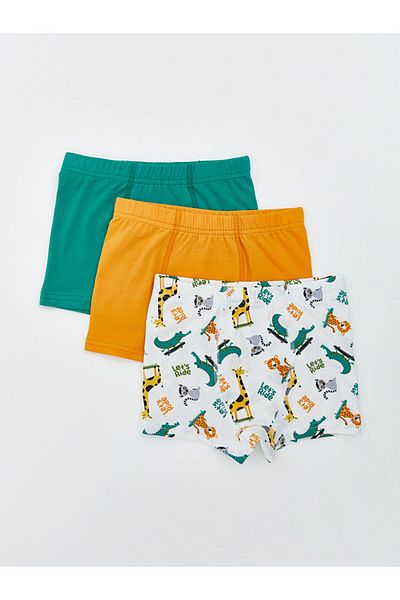 LC Waikiki New Season Boys' Boxers with Elastic Waist 3-Piece - S5Du40Z1