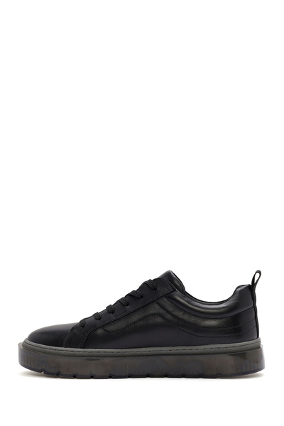 Derimod Black Leather Men's Sneakers - Lace-Up, 24Wfd 692618