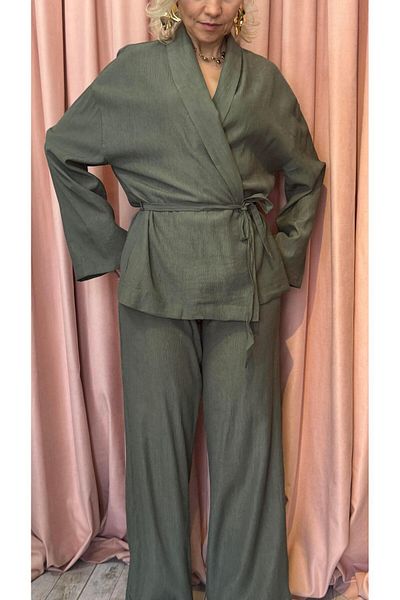Hotfashion Shawl Collar Kimono Suit