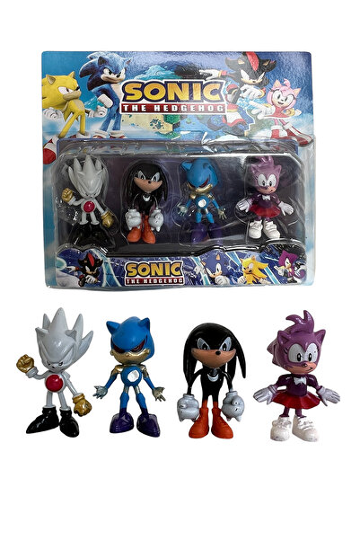 UDATOYS Sonic Silver Robot Sonik Shadow Amy Rose Karakter Seti 4 lü