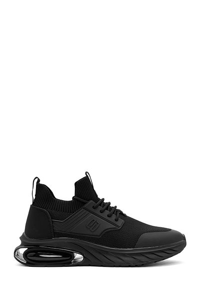 Derimod Men's Black Lace-Up Fabric Sneakers 24Wfd69116F