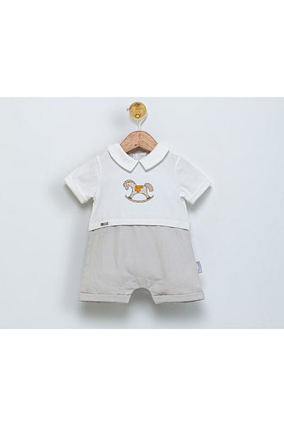 Butik Baby Combed Collared Shorts Jumpsuit