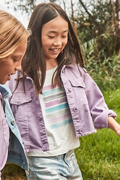 MAYORAL Детска блуза с къс ръкав и мотиви, възраст 8-18 години, 6026 Екру