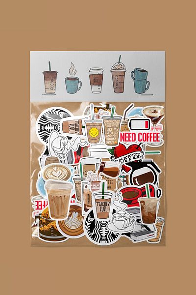dadi ramba Coffee Coffee Sticker Pack- Bullet Journal - Agenda - Planner - Notebook - Laptop Sticker Decal