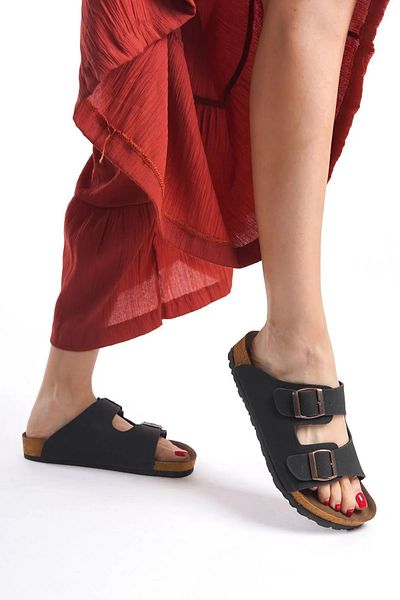 marceline Double Buckle Comfortable Unisex Slippers