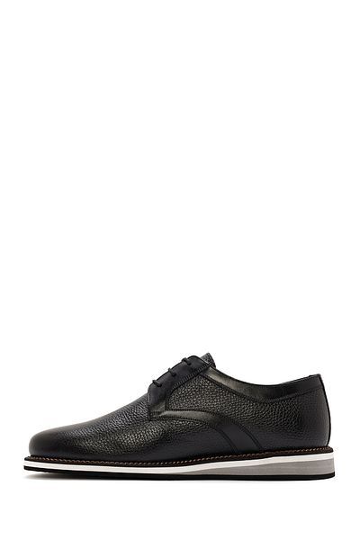 Derimod Men's Black Lace-Up Leather Casual Shoes 24Wfd7049Ft