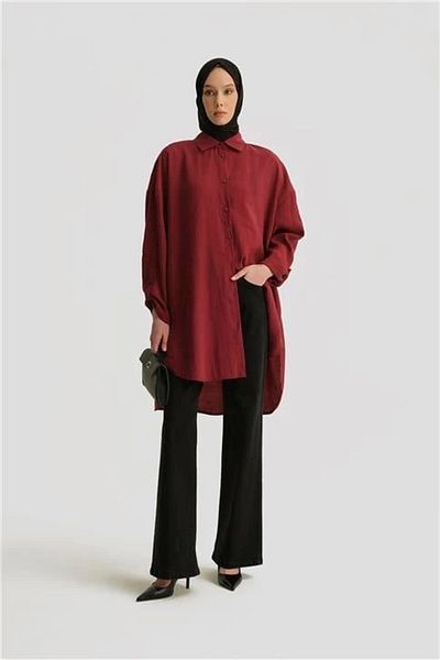 Armine Modal Basic Tunic 25Yd4232 Claret Red