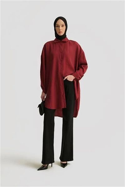 Armine Modal Basic Tunic 25Yd4232 Claret Red