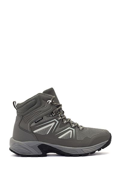 Derimod Dry Men's Gray Laced Waterproof Leather Outdoor Boots 24Wfd 693514