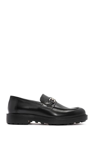 Derimod Loafer casual din piele cu cataramă neagră pentru bărbați 24WFD 730518