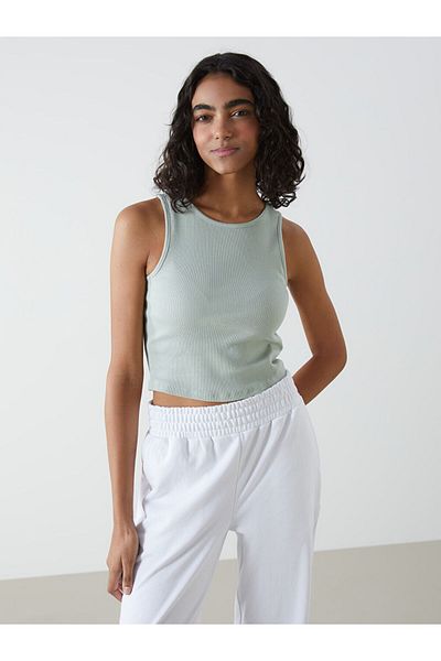 LC Waikiki Xside Green Crew Neck Women's Crop