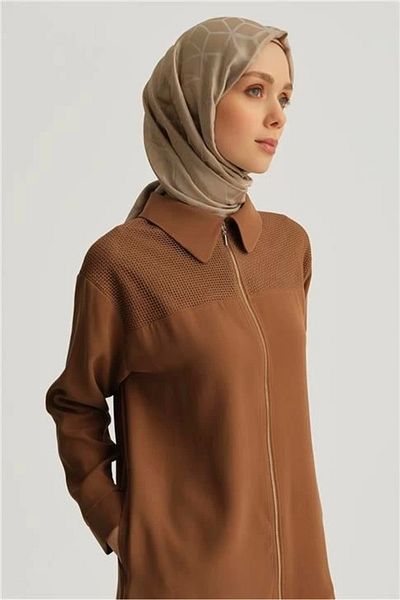Armine Mesh Detailed Tunic 25Yd4228-1 Brown