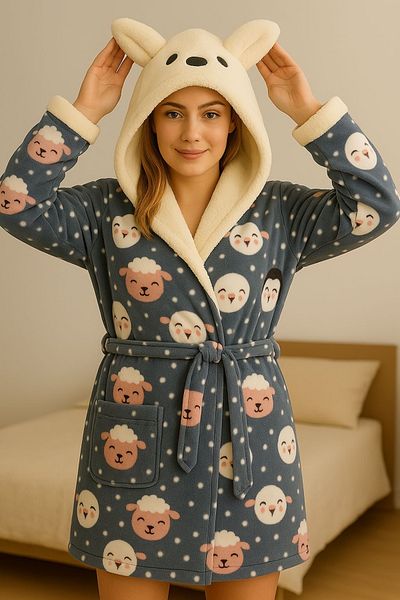 MAYSSTORE Hooded Dressing Gown