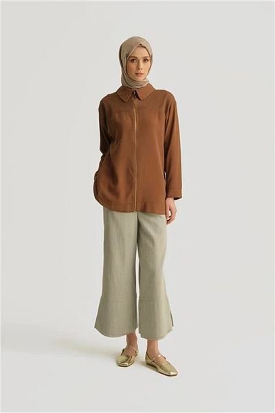 Armine Mesh Detailed Tunic 25Yd4228-1 Brown