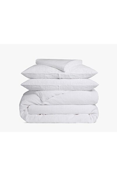 Kotonia Home 7-piece set of bed linen 4 pieces, summer duvet, 2 pillows 50×70 cm, Kotonia Home Hotel, 2 pers, Ranforce, White