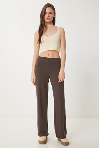 Lovelyİstanbul Φαρδύ πόδι Modal Φούτερ ΚΑΦΕ LUB0093