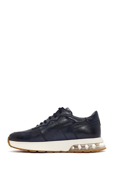 Derimod Men's Navy Blue Lace-Up Leather Sneakers 24Wfd 620918