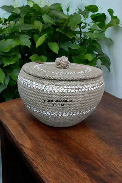 home decors by özlem Wicker Basket with Lid - Decorative Organization Housing Ondürgeçici