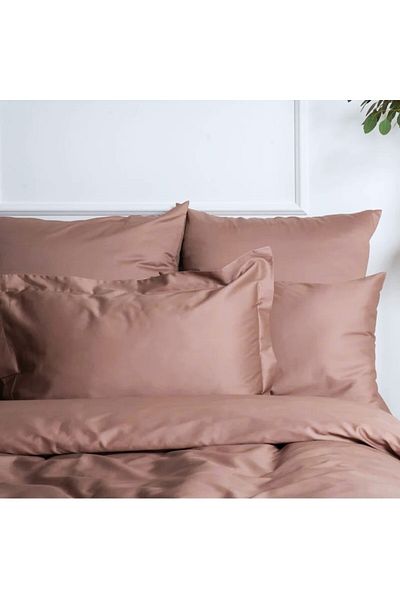 Kotonia Home Lenjerie de pat Kotonia Home Hotel King Size, 100% bumbac, Damasc DeLux Saten, ciocolata