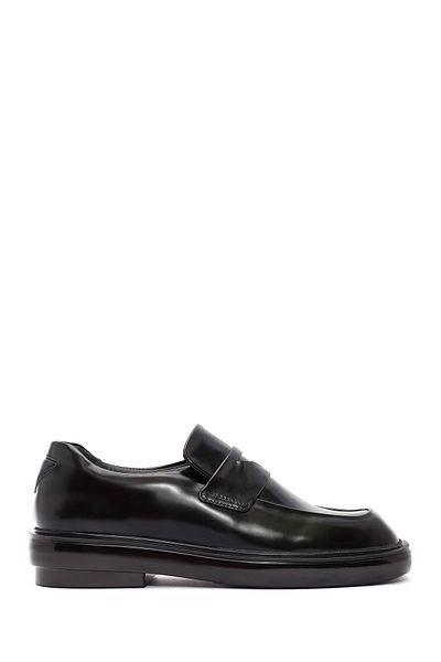 Derimod Women's Black Leather Masculine Loafer 24Wfd 141922