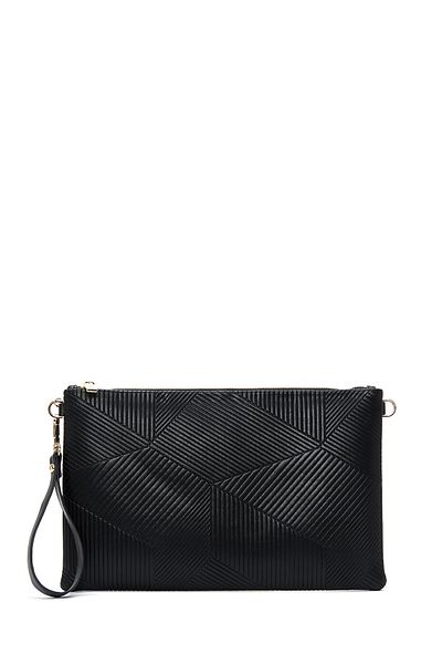 Derimod Black Patterned Chain Strap Women's Portfolio Bag - 24wbd 220318