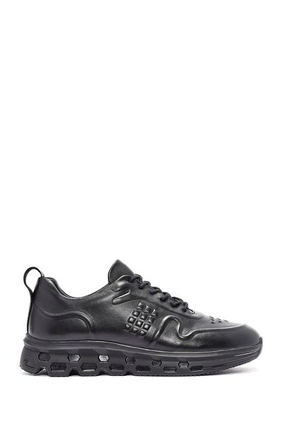 Derimod Men's Black Lace-Up Leather Sneakers 24Wfd 752218
