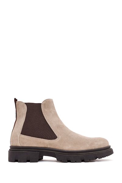 Derimod Acbc X Derimod Men's Tan Suede Leather Chelsea Boots 24Wfd 760510