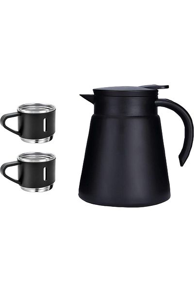 Generic Coffee Thermos Stainless Steel Vacuum-Insulated Water Bottle | 700ml Travel Mug with 2 Stainless St