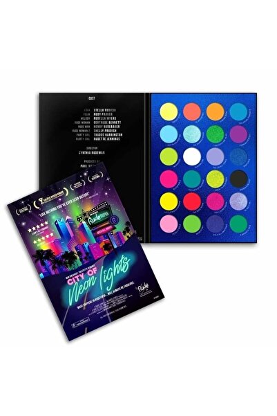 Rude Παλέτα σκιών City of Neon Lights 24 σκιές ματιών και πιεσμένες χρωστικές...