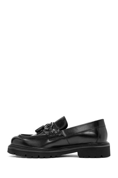 Derimod Men's Black Tasseled Leather Casual Loafer 24Wfd 740418