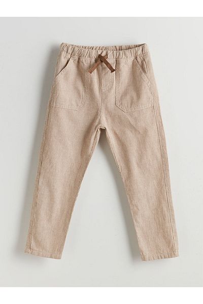 LC Waikiki Boys' Linen Look Trousers with Elastic Waist