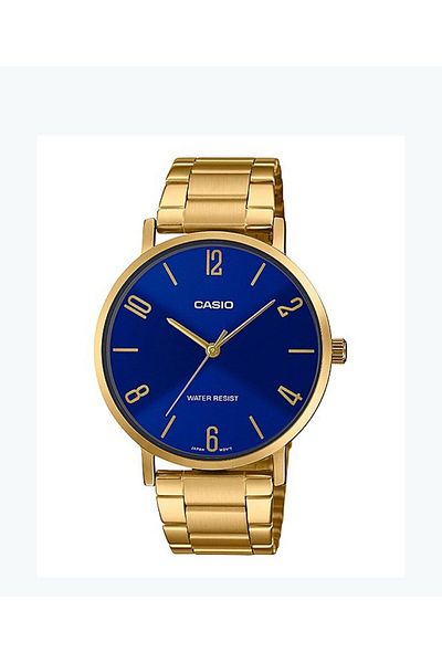 Casio Casio Men's Enticer Analog-Digital Stainless Steel Band Watch - MTP-VT01G-2B2 - 40 mm - Gold