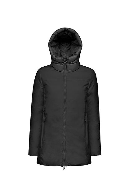 Geox معطف نسائي أسود بغطاء للرأس من Spherica - W4628ATC191F0284