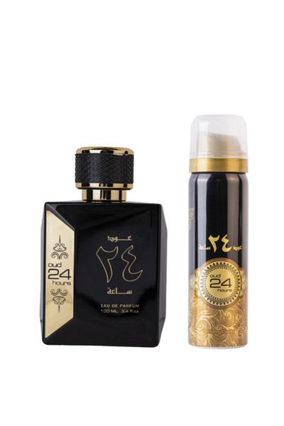 ARD AL ZAAFARAN SET Oud 24 Hours, Ard Al Zaafaran, unisex, Apa de parfum 100 ml + Deo 50 ml
