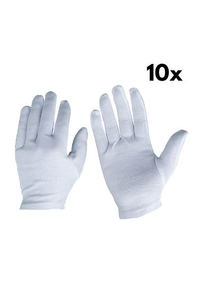 AXE SPORTSWEAR Mănuși albe pentru ospătar și banda, pantomimă, spectacol și ceremonie (10 perechi)
