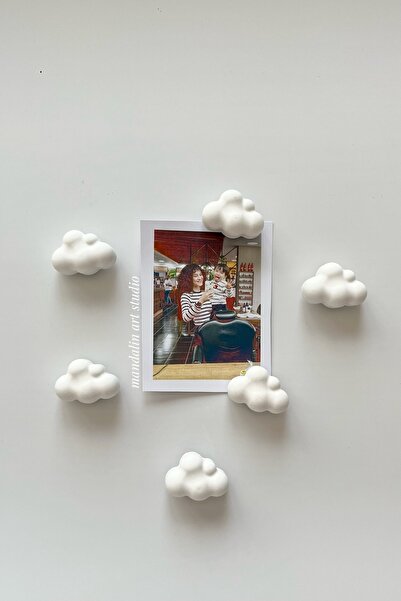 Genel Markalar El Yapımı Beton 6’lı Mini Bulut Buzdolabı Magneti