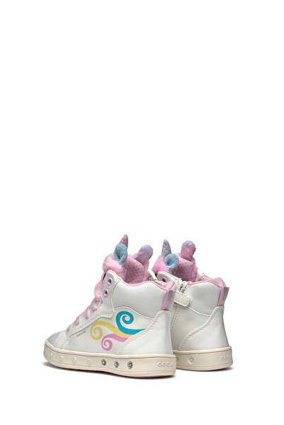 Geox Κορίτσι - Αθλητικά παπούτσια με κορδόνια με σχέδιο White Skylin J468wa0nfbhc0653