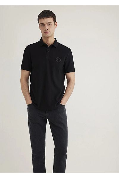 Mavi Ανδρικό μαύρο μπλουζάκι M0610305-900 Polo Neck