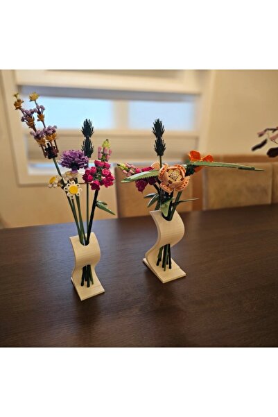 tekmation Şık Ve Modern S Vazo 2 Adet, Gelişmiş Ev Dekoru (ÇİÇEK DAHİL DEĞİL)