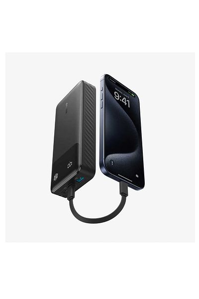 Anker Anker Power Bank 20000mAh 30W with 2 Type-C Ports and 1 USB Port with Cable Black