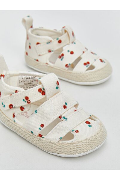 LC Waikiki LCW STEPS Kiraz Baskılı Cırt Cırtlı Kız Bebek Sandalet