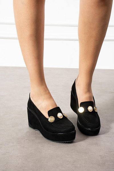 ZENNESHOES Grace Wedge Heeled Buckle Women's Shoes