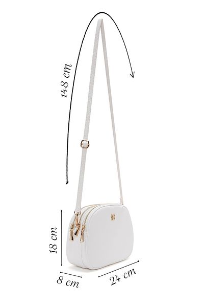 Derimod Geantă de damă, albă, cu curea lungă, mini crossbody 25SBD2101FT