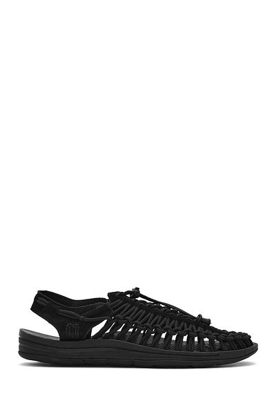 Derimod Men's Black Braided Leather Sandals 25Sfd 696814